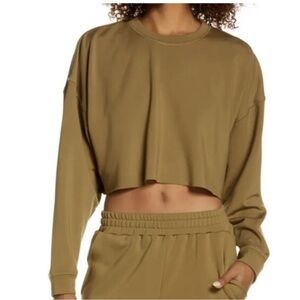 WeWoreWhat Khaki‎ Women's Cropped Sweatshirt and joggers